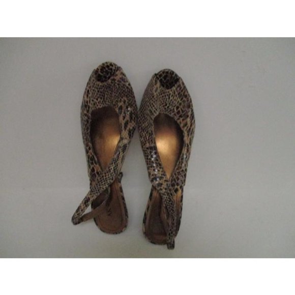 *Anne Klein Taupe Glossy Lizard Print Open Toe - Picture 8 of 9